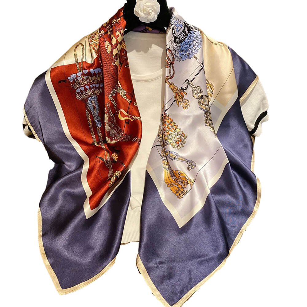 Horse Silk Head Scarf 35x35