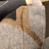 Load image into Gallery viewer, Grey Knitted Cashmere Wrap with Gold Silk