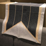 Load image into Gallery viewer, Grey Knitted Cashmere Wrap with Gold Silk