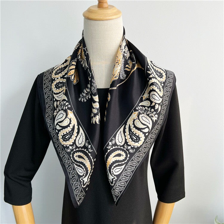 Foulard carré en soie de mûrier, foulard de tête en vraie soie, à la mode, 100%