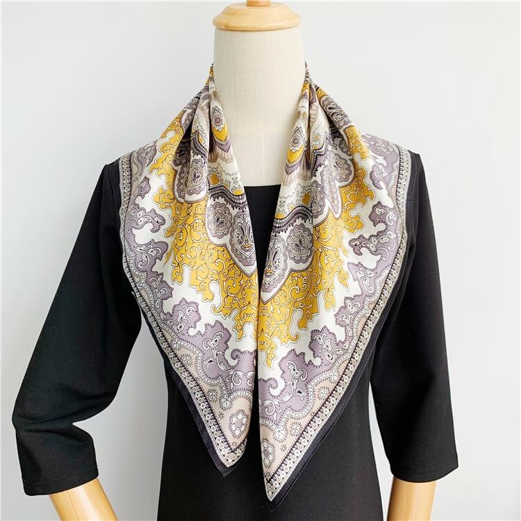 100% Pure Mulberry Silk Scarf for Women Square Head Hair Wrapping