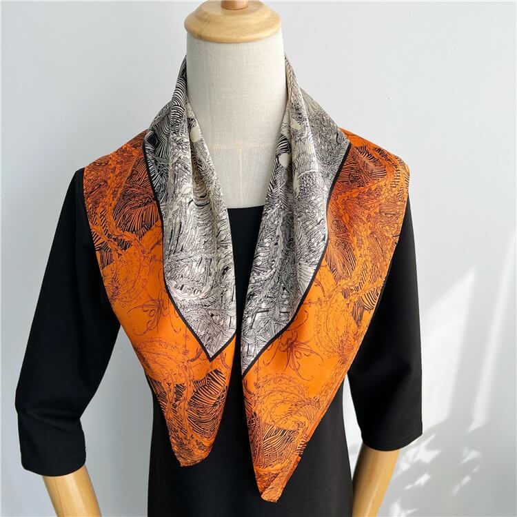 Fashion Mulberry Silk Hair Scarf Square Vintage Style