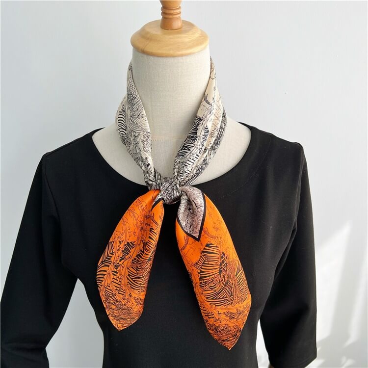 Fashion Mulberry Silk Hair Scarf Square Vintage Style