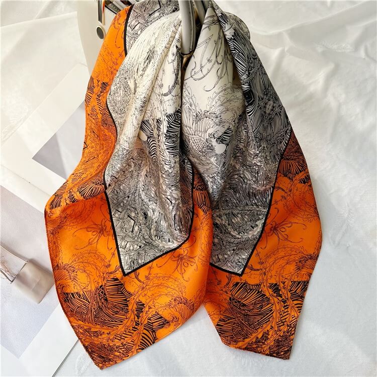 Fashion Mulberry Silk Hair Scarf Square Vintage Style