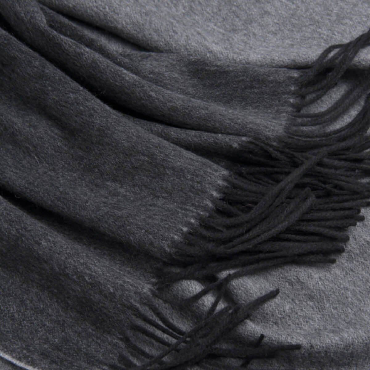 Double-Faced Dark Grey Cashmere Wrap Blanket Scarf