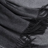 Load image into Gallery viewer, Double-Faced Dark Grey Cashmere Wrap Blanket Scarf