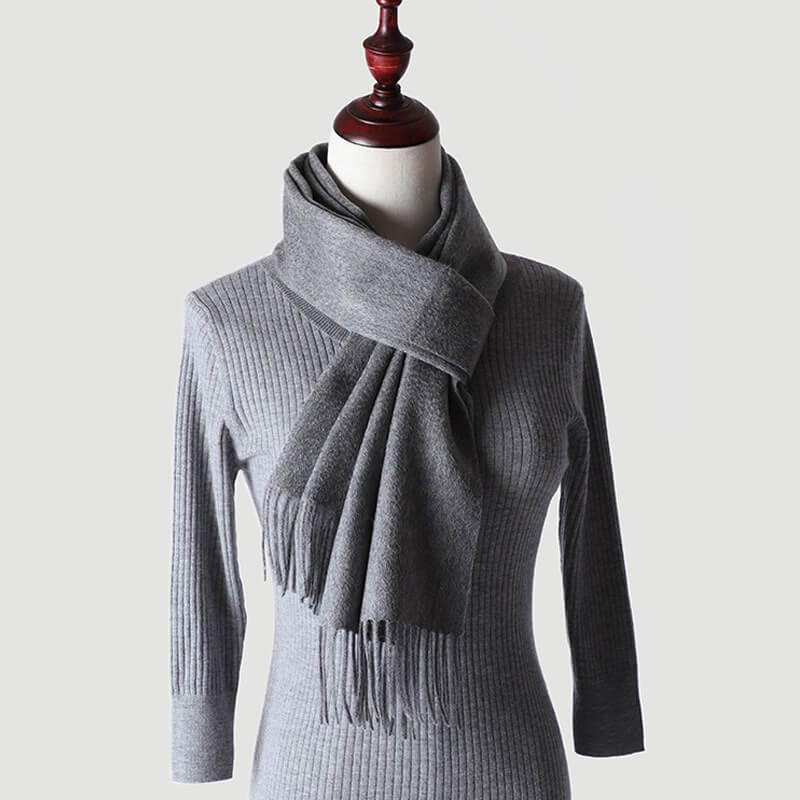 Water Pattern Grey Cashmere Scarf