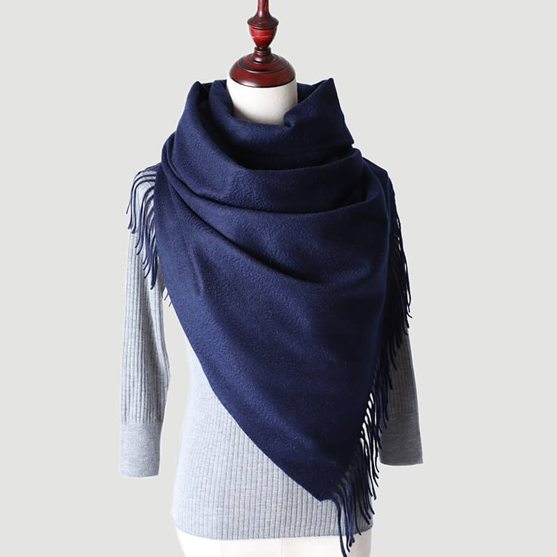 Water Pattern Blue cashmere Wrap