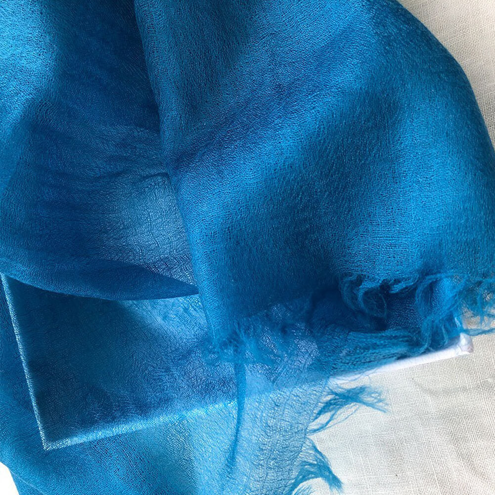 300S Blue Lightweight Cashmere Shawl Wrap