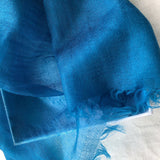 Load image into Gallery viewer, 300S Blue Lightweight Cashmere Shawl Wrap