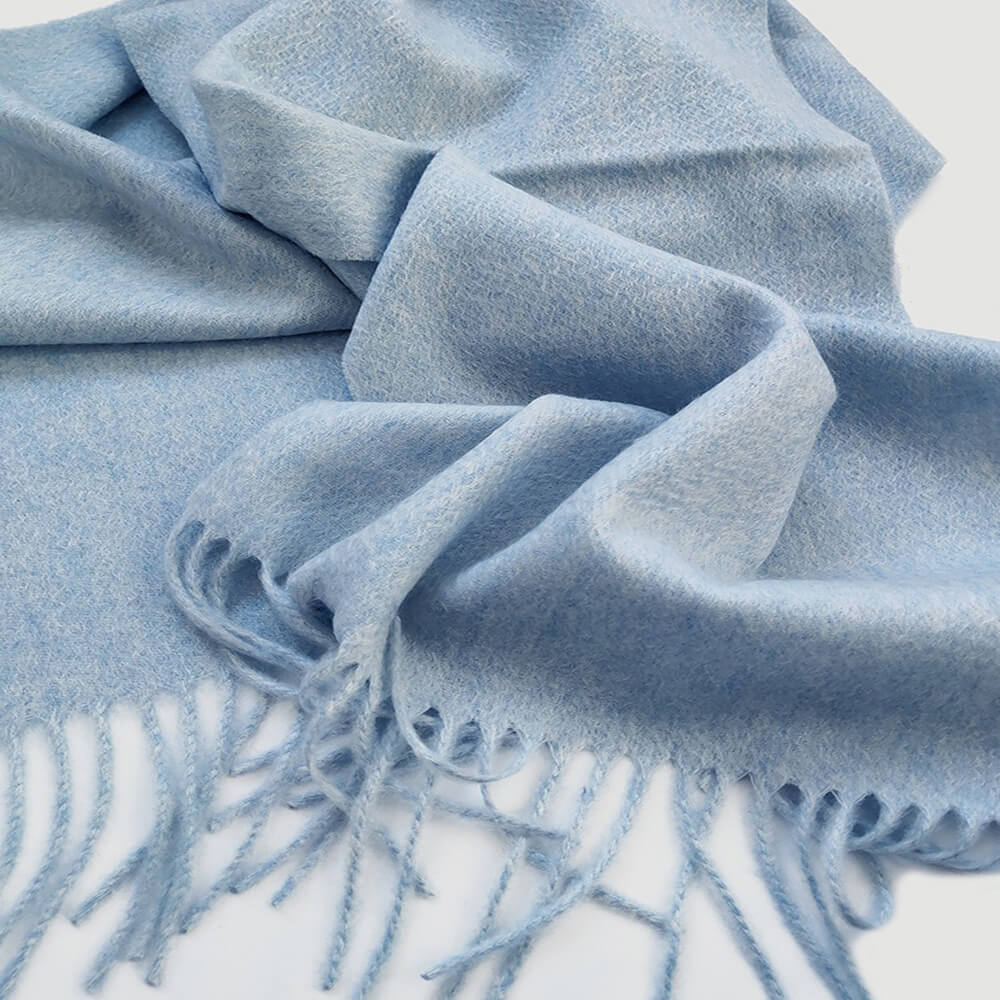 Water Pattern Light Blue Cashmere Scarf