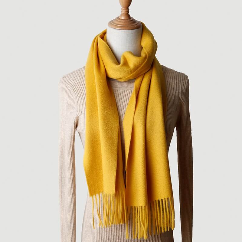 Water Pattern Yellow Cashmere Scarf