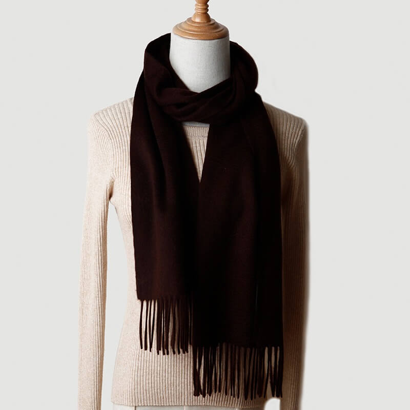 Water Pattern Brown Cashmere Scarf