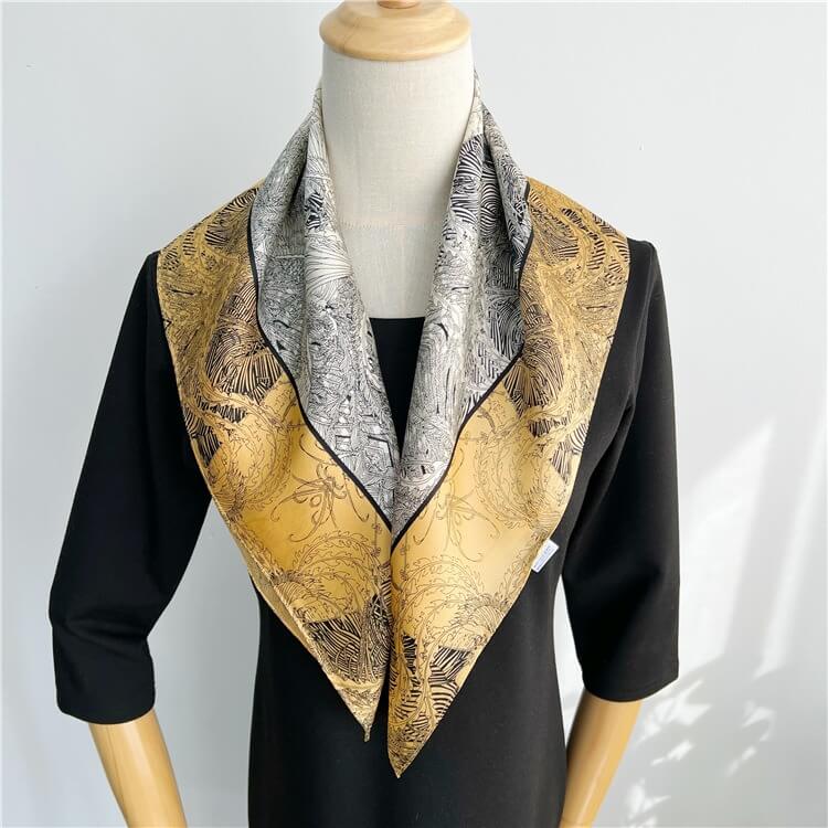 Fashion Mulberry Silk Hair Scarf Square Vintage Style