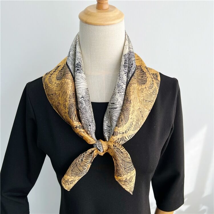 Fashion Mulberry Silk Hair Scarf Square Vintage Style