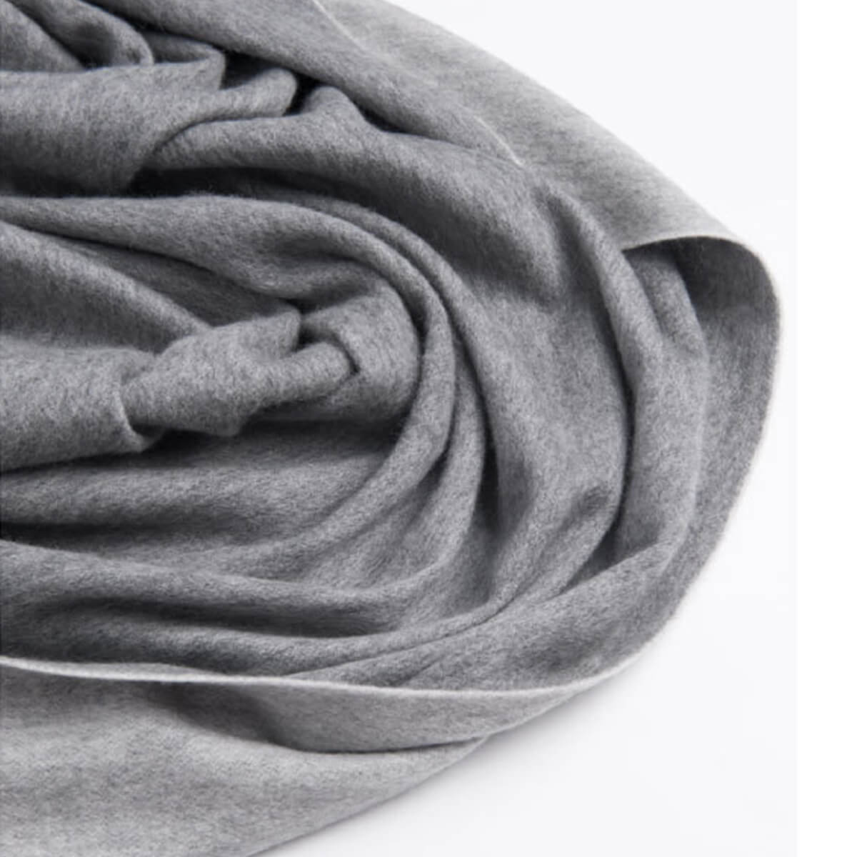 Double-Faced Light Grey Cashmere Wrap Blanket Scarf