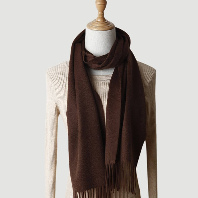 Water Pattern Brown Cashmere Scarf