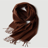 Laden Sie das Bild in den Galerie-Viewer, Brauner Kaschmirschal mit Wassermuster