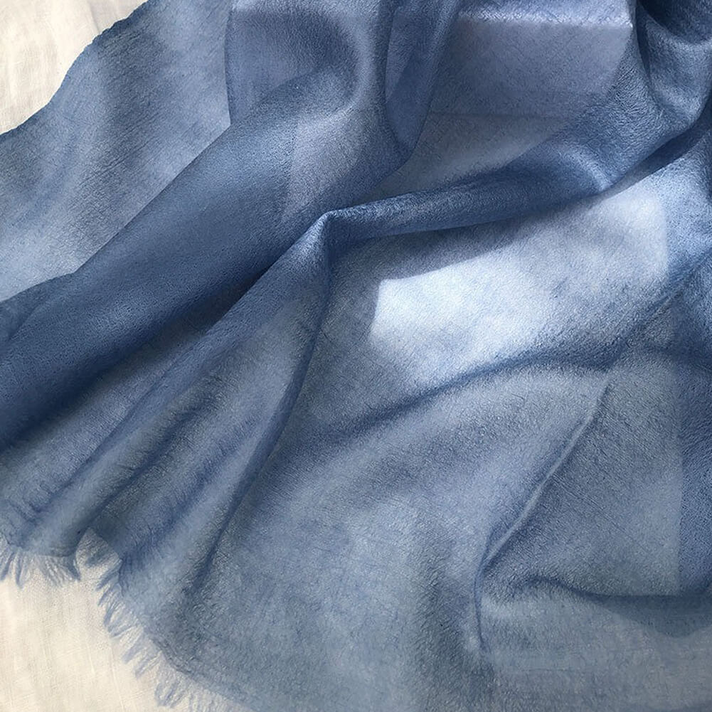 300S Blue Lightweight Cashmere Shawl Wrap