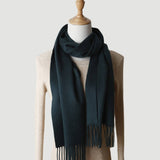 Load image into Gallery viewer, Water Pattern Dark  Green Cashmere Scarf