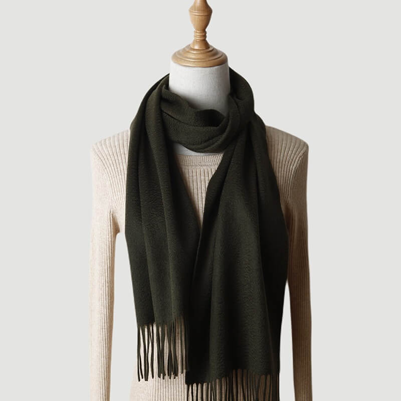 Water Pattern Dark  Green Cashmere Scarf