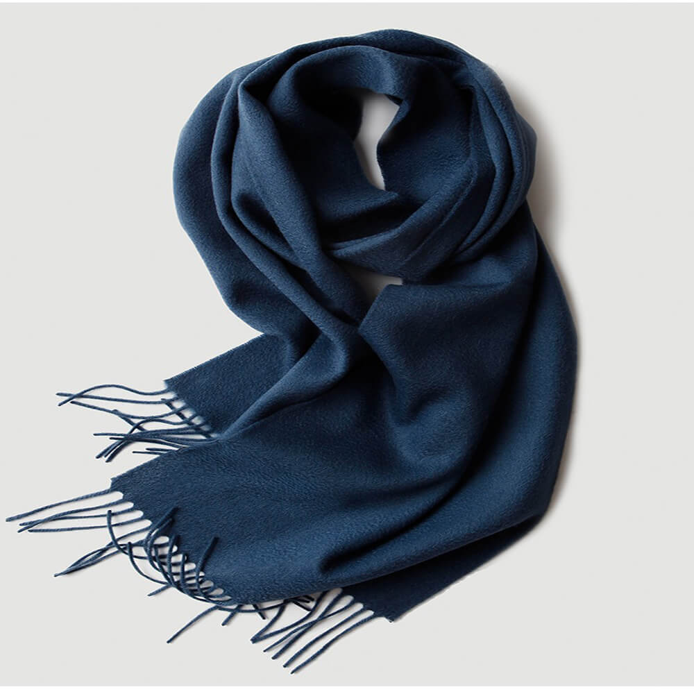 Water Pattern Navy Blue Cashmere Scarf