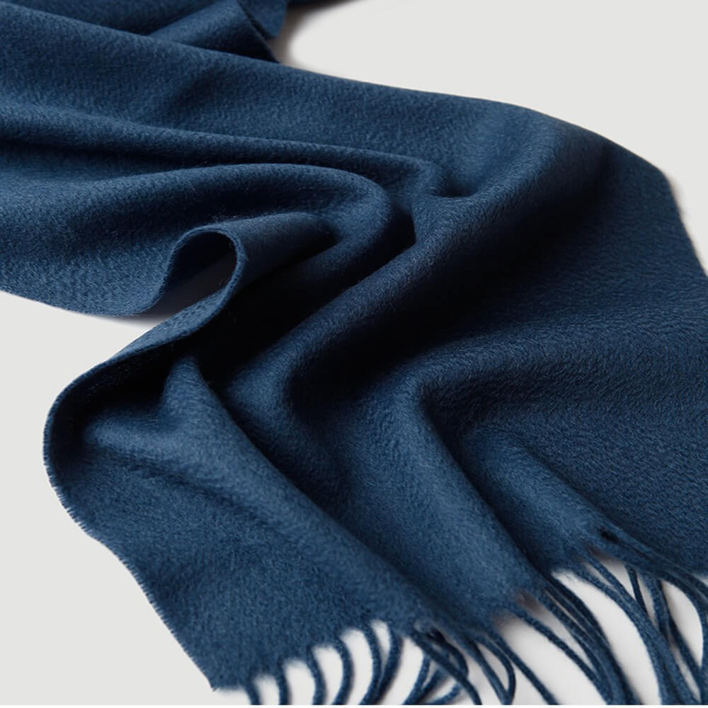 Water Pattern Navy Blue Cashmere Scarf