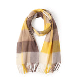 Load image into Gallery viewer, Pure Color Cashmere Plaid Fringe Scarf