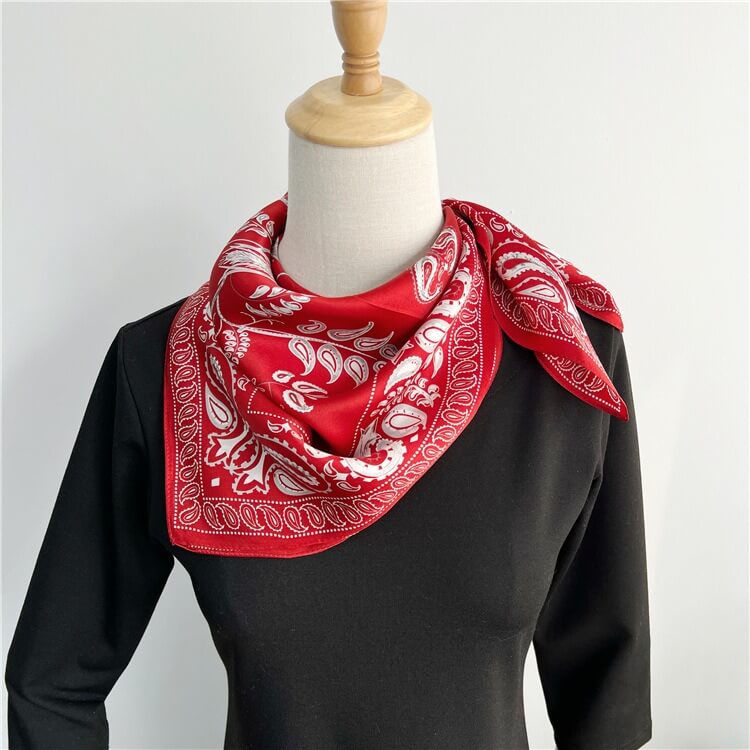 Foulard carré en soie de mûrier, foulard de tête en vraie soie, à la mode, 100%