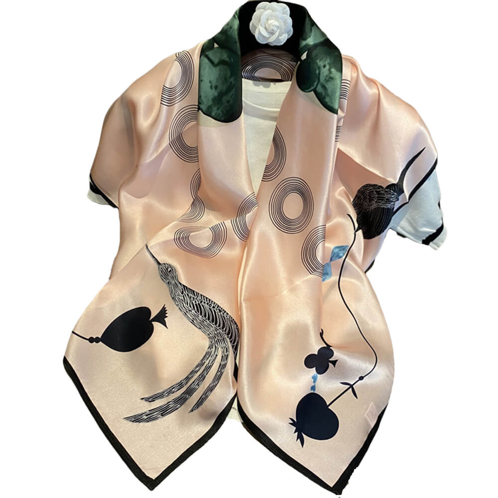Bufanda cuadrada de seda estampada de 35"