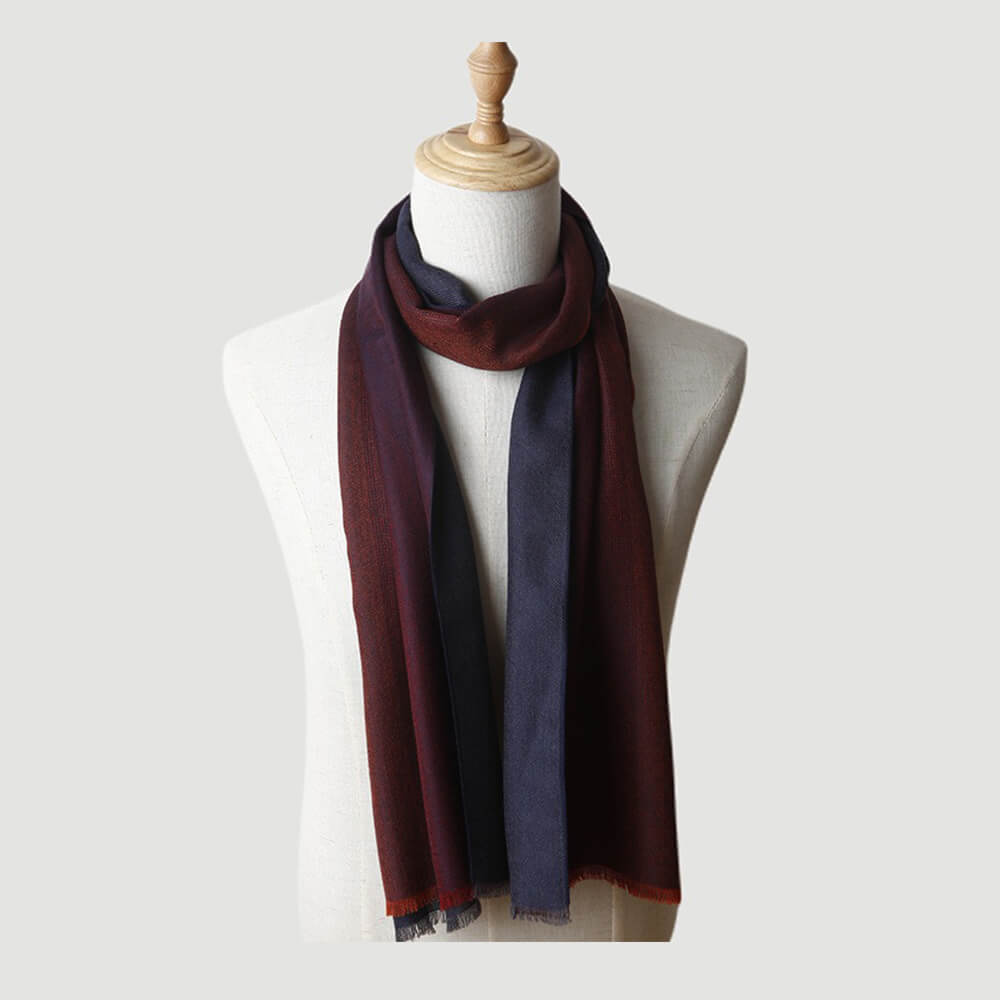 Men's Worsted Multi-Color Cashmere Scarf