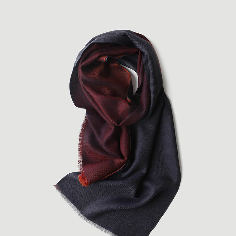 Men's Worsted Multi-Color Cashmere Scarf