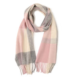 Load image into Gallery viewer, Apricot Cashmere Plaid Fringe Scarf