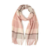 Load image into Gallery viewer, Apricot Cashmere Plaid Fringe Scarf