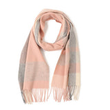 Cargar imagen en el visor de la galería, Bufanda con flecos a cuadros de cachemira rosa