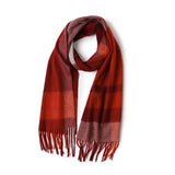 Charger l&#39;image dans la galerie, Écharpe à franges en cachemire rouge