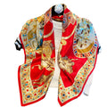 Red Large Silk Scarf 44 x 44