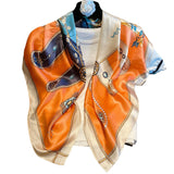 Charger l&#39;image dans la galerie, Foulard en soie fleurie 35x35