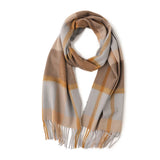 Load image into Gallery viewer, Pure Color Cashmere Plaid Fringe Scarf