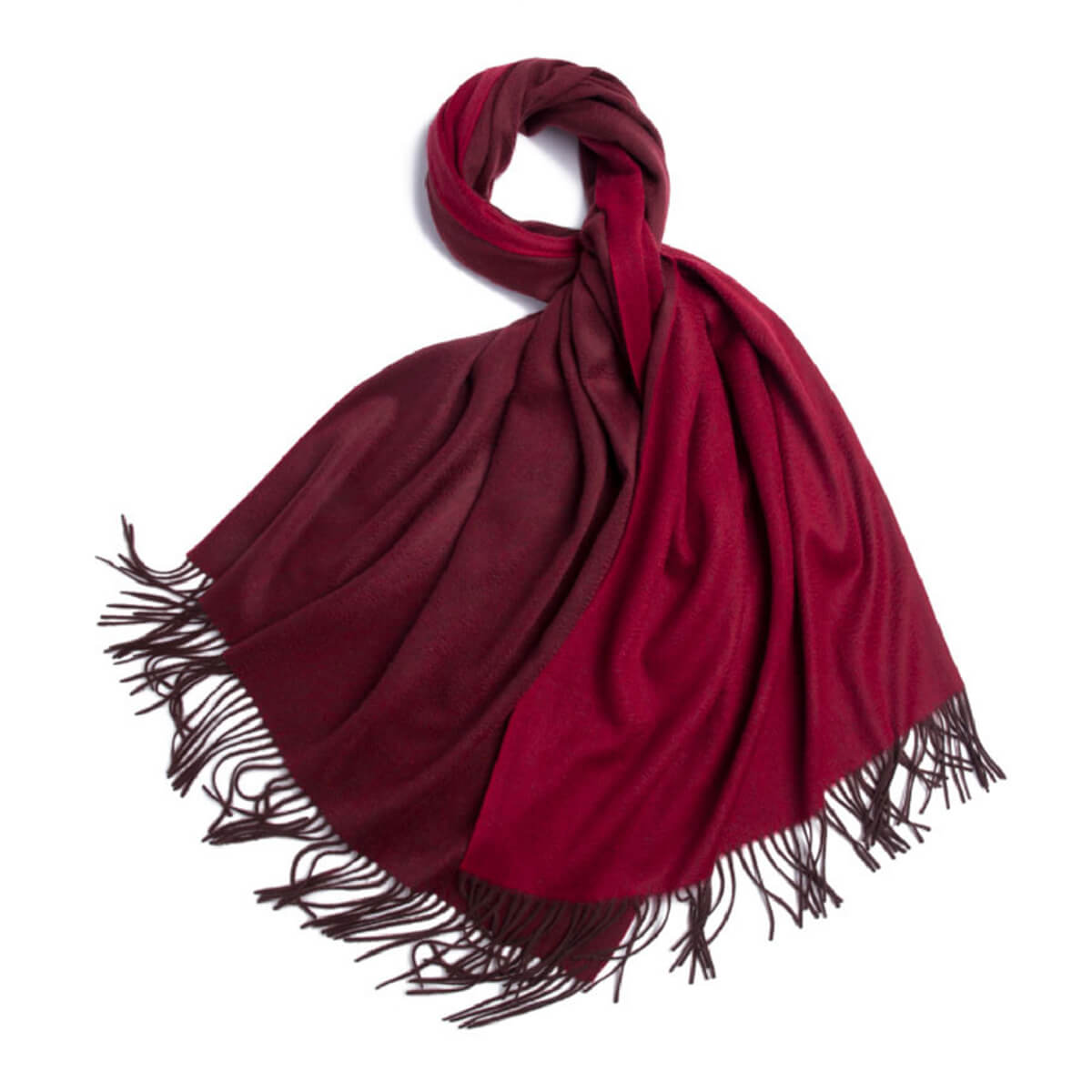 Double-Faced Red Wine Cashmere Wrap