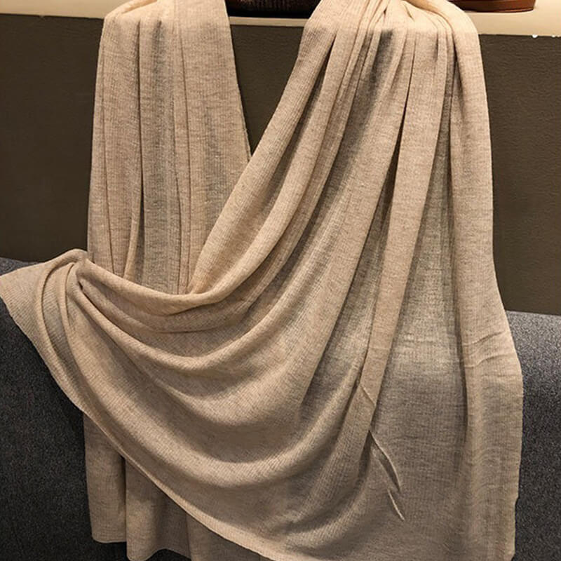 Apricot Knitted Cashmere Wrap