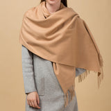 Load image into Gallery viewer, Camel Cashmere Wrap Blanket Scarf