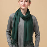 Load image into Gallery viewer, Dark Green Cashmere Scarf