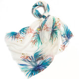 Laden Sie das Bild in den Galerie-Viewer, Weißer, bedruckter, leichter Schal aus 100er-Kaschmir