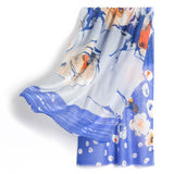 Laden Sie das Bild in den Galerie-Viewer, Leichter Schal aus 100er-Kaschmir mit blauem Aufdruck