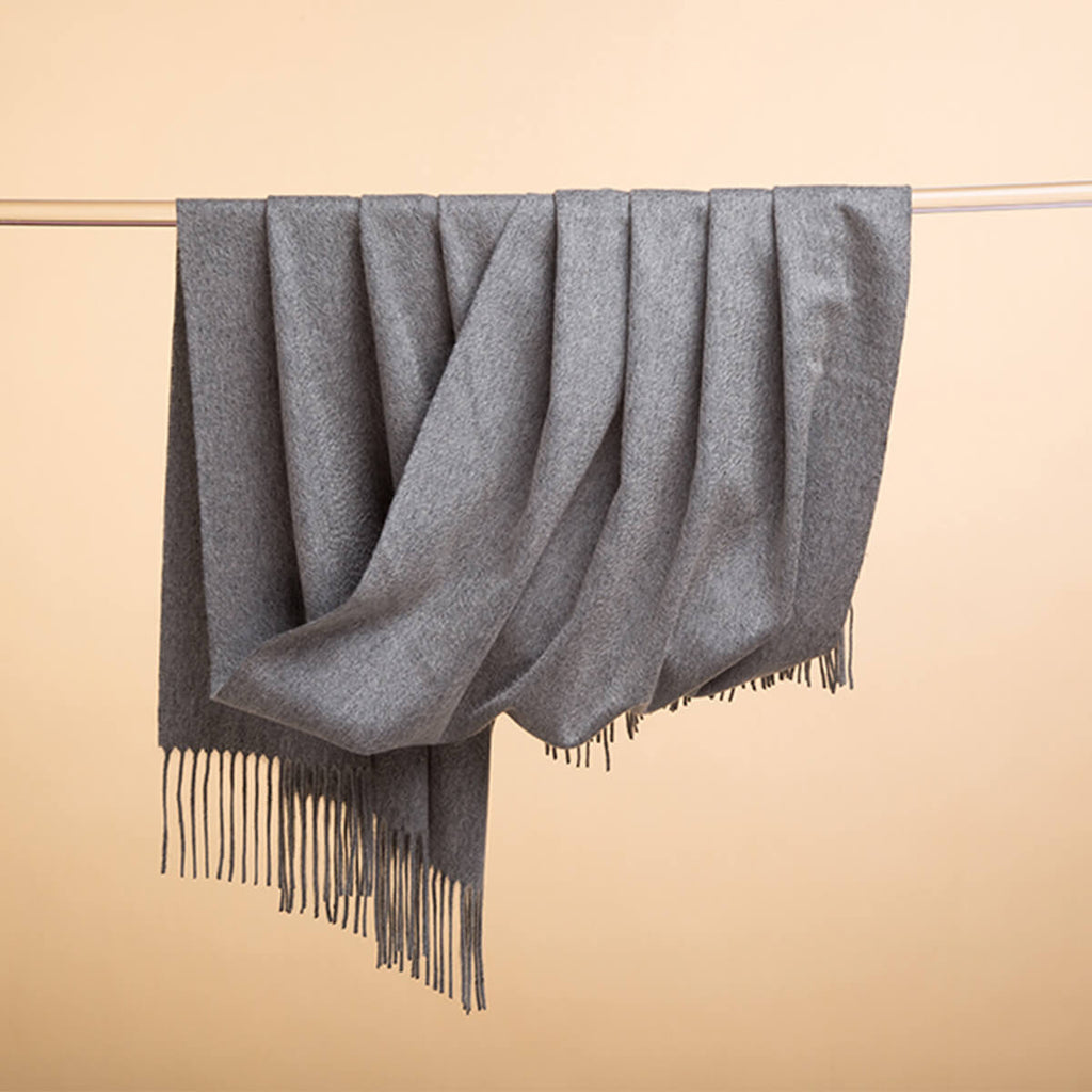 Men's Grey Cashmere Blanket Scarf