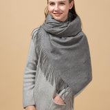 Load image into Gallery viewer, Grey Cashmere Wrap Blanket Scarf