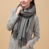 Load image into Gallery viewer, Grey Cashmere Wrap Blanket Scarf