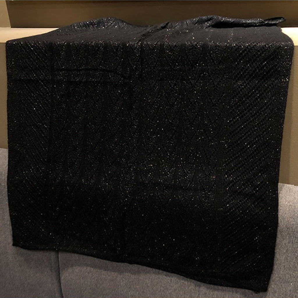 Black Knitted Luxury Cashmere Scarf