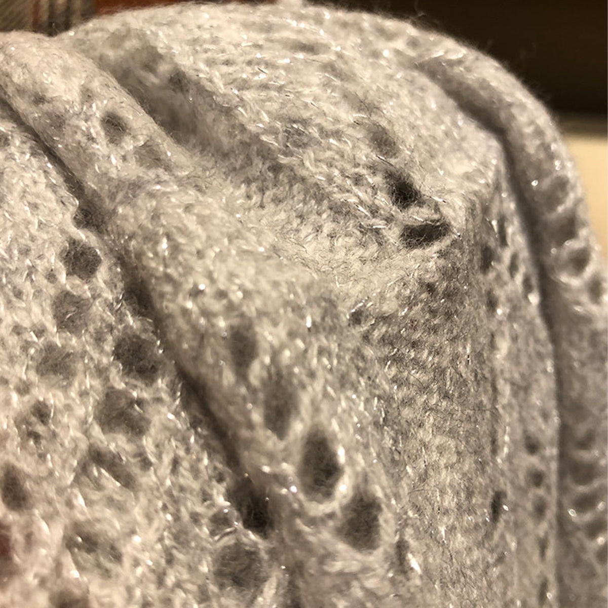 Grey Knitted Luxury Cashmere Scarf